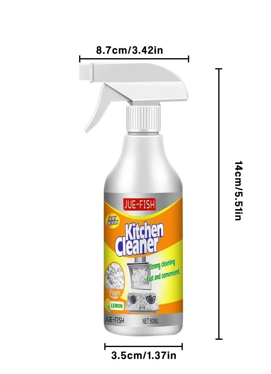 Jue-Fish kitchen heavy oil foam cleaner, household kitchen range hood oil foam cleaner