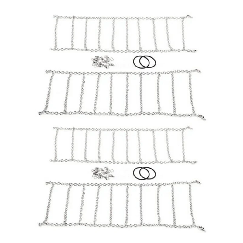 4Pcs Metal 120Mm 1.9Inch Tires Snow Chain For 1/10 Rc Rock Crawler Traxxas Trx-4 Trx4 Axial Scx10 90046