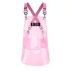 New Fashion Pink Transparent PVC Kitchen Apron Restaurant TPU Thick Hairdresser Cafe Waterproof Nail Salon Apron 1