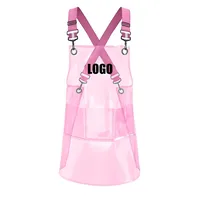 New Fashion Pink Transparent PVC Kitchen Apron Restaurant TPU Thick Hairdresser Cafe Waterproof Nail Salon Apron 1