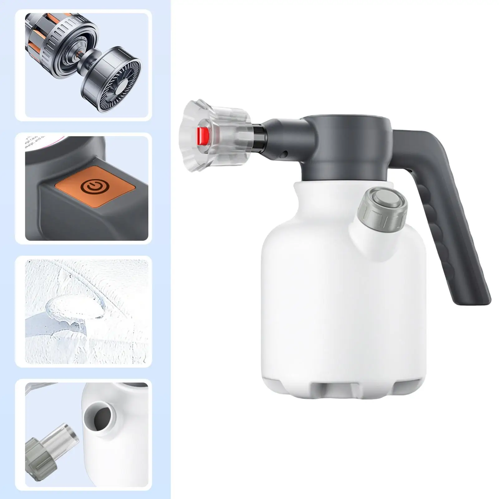 2L 전기 폼 분무기 전기 세차 폼 분무기 자흡식 충전식 가압 물병 분무기 비료 살포기