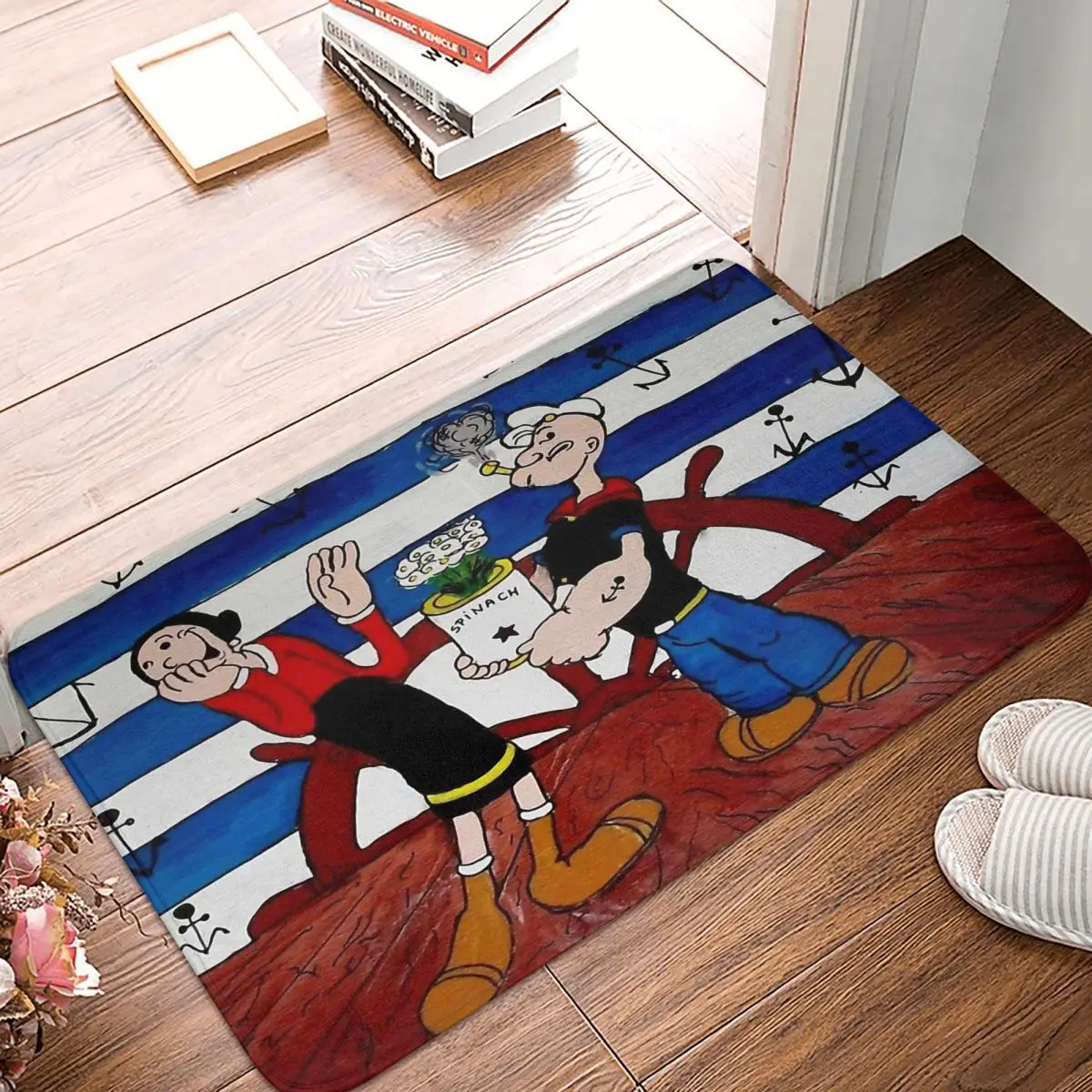 Popeye The Sailor Popeye The Sailor Bath Tappeto Antiscivolo The-Navy Soggiorno Mat Benvenuto Zerbino Decorazione Della Casa Tappeto