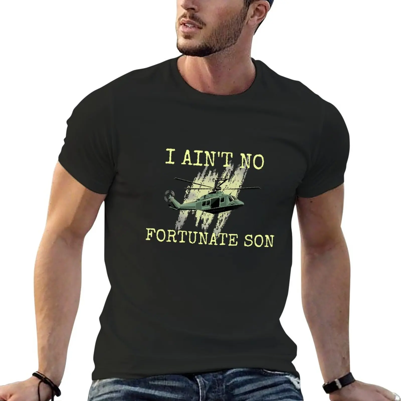 

New I Ain't No Fortunate Son, Creedence Clearwater Revival, Helicopter T-Shirt sweat shirt mens vintage t shirts