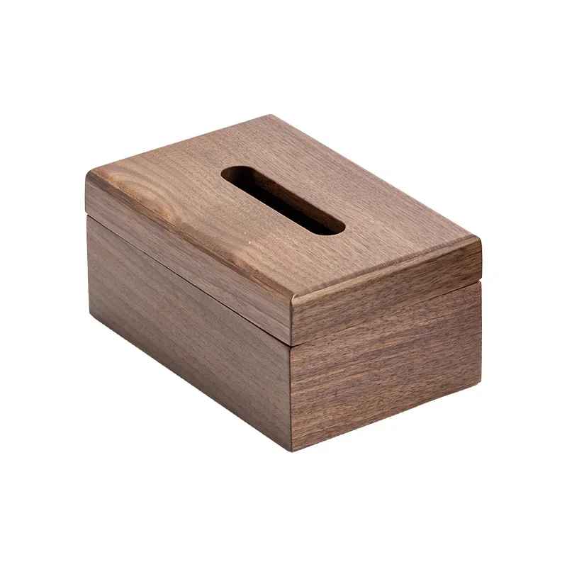 Black Walnut Tissue Box Household Creative Magnetic Cover Suction Paper Box Luxury Restaurant Table Kleenex Storage Box Ashtray 5
