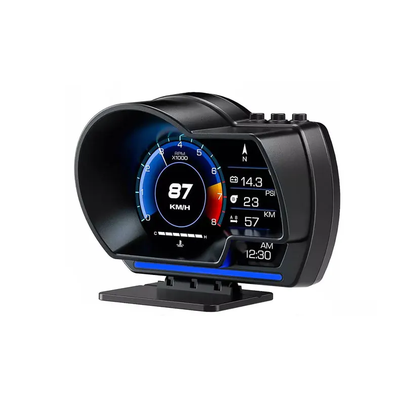 Medidor universal OBD2 y GPS de doble sistema, velocímetro, pantalla de visualización frontal, medidor multifunción, temperatura del agua, turbo, accesorios para coche, HUD P6. 1