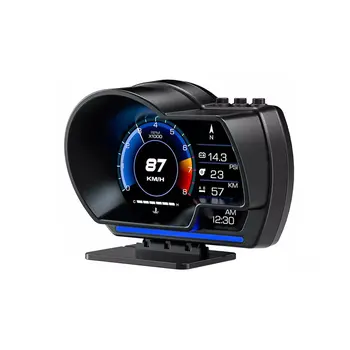 Medidor universal OBD2 y GPS de doble sistema, velocímetro, pantalla de visualización frontal, medidor multifunción, temperatura del agua, turbo, accesorios para coche, HUD P6. 1