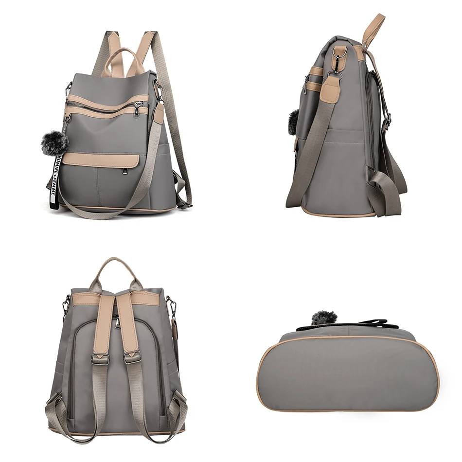 3 In 1 High Quality Anti-theft Backpack Women Waterproof Oxford Shoulder Bags School Bags for Teenager Girls Rucksack Travel Bag 5