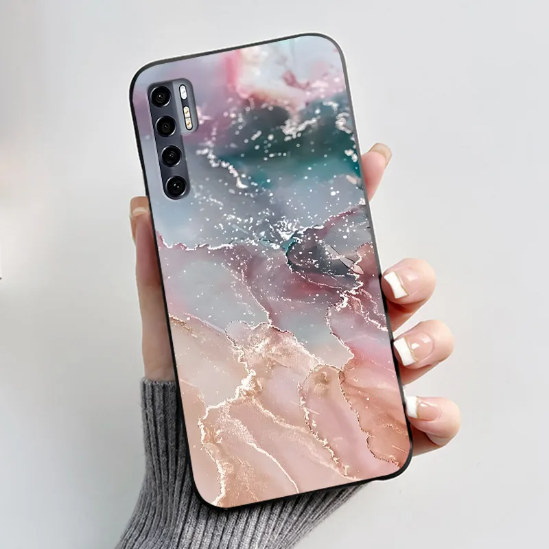 Stylish Shockproof Protective Phone Case with Fashionable Flower Pattern - Soft Black Cover