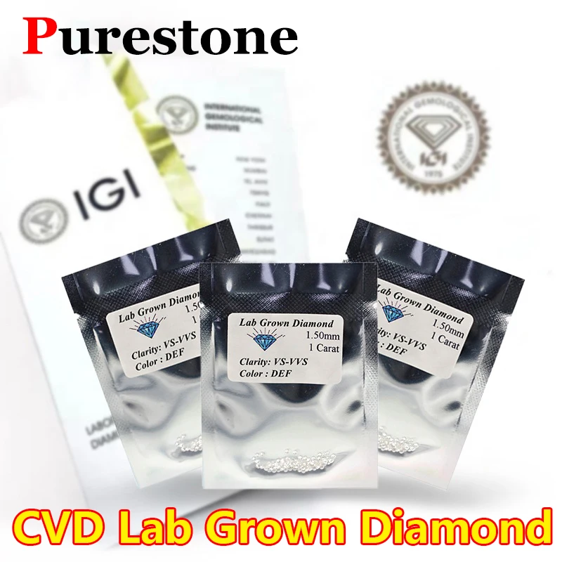 HPHT Lab Grown CVD Diamonds IGI GIA Certificate 0.3ct 0.5ct 1ct 1.5CT Loose Diamond Stone White Engagement Diamond