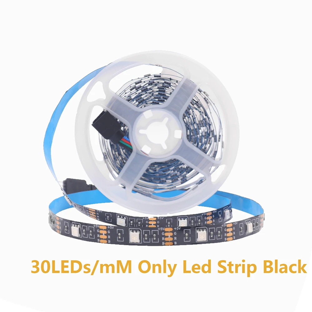 5V 5050 2835 RGB LED Strip Light Battery Power Remote Control 30 60 Leds Flexible Tape Waterproof Home Decoration 0.5m 1m 2m 5m