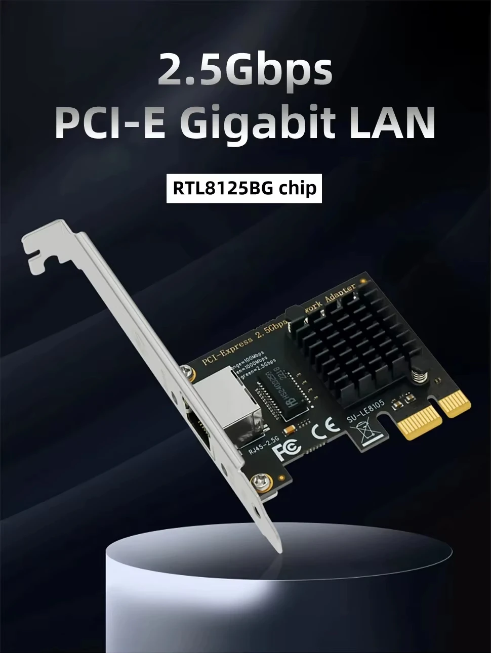 2.5G PCI-E To RJ45 RTL8125B Chip Network Card Gigabit Ethernet PCI Express Netwo