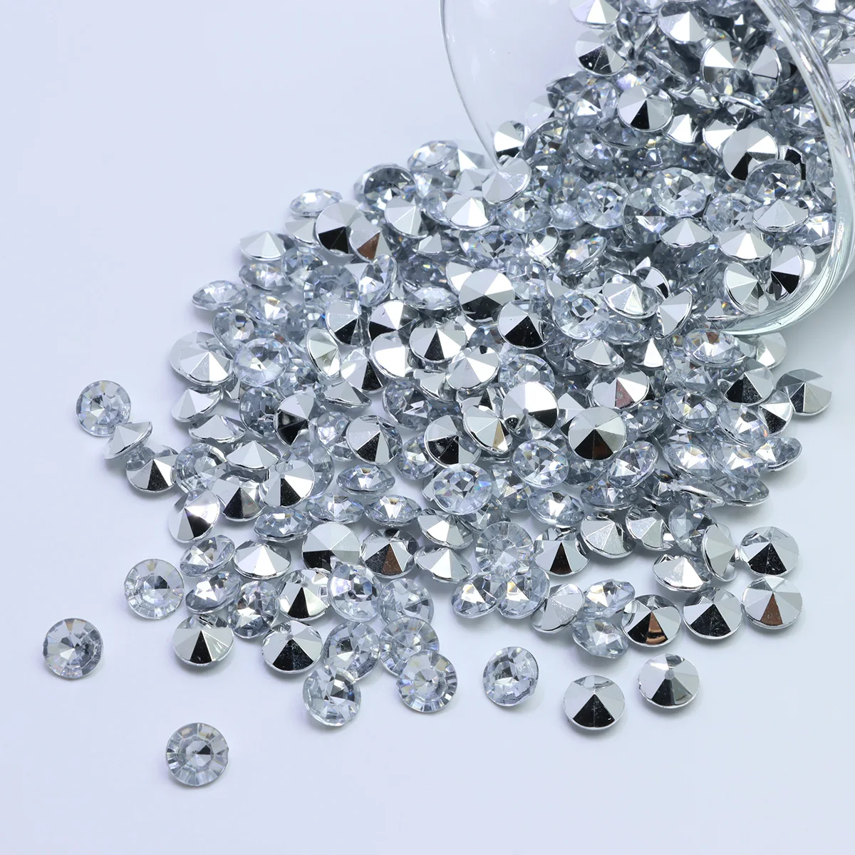 Party Decorations Acrylic Diamond Confetti Multi-Size Silver-Backed For Wedding & Party Decorations
