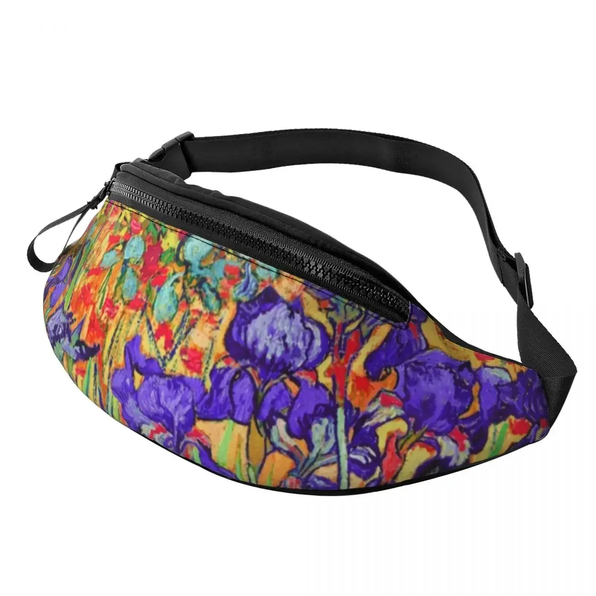 

Vincent Van Gogh Purple Irises Fanny Pack for Cycling Camping Women Men Flowers Crossbody Waist Bag Phone Money Pouch