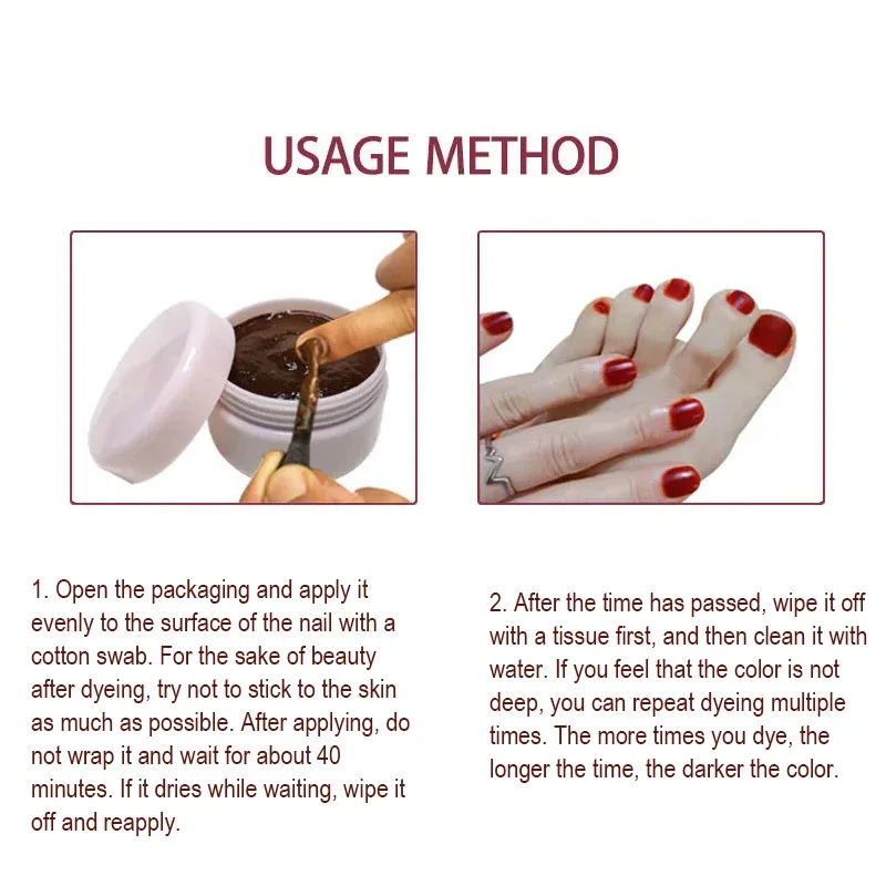 Description Picture 2 of item2 X Pure Natural Plant India Henna Cream DIY Nail Dyeing Red Nail Art Natural Colors luster 20g/bottle