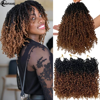 Jayfans 12 8 Inch Yanky Twist Crochet Hair Pre-looped Bohemian Passion Twist Spring Mini Twist Crochet Hair for Black Women Kids 1
