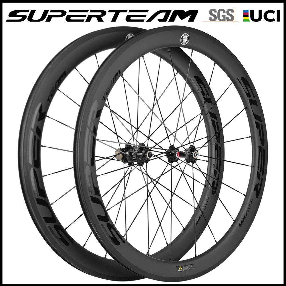 

SUPERTEAM UCI Approved 700C*25 Carbon Wheelset Tubeless Road Bicycle Wheels 50mm