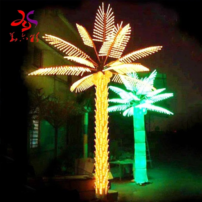 야외 대형 상업용 LED 조명 코코넛 나무, custom.2023, 전문 공장 공급, 새로운 디자인