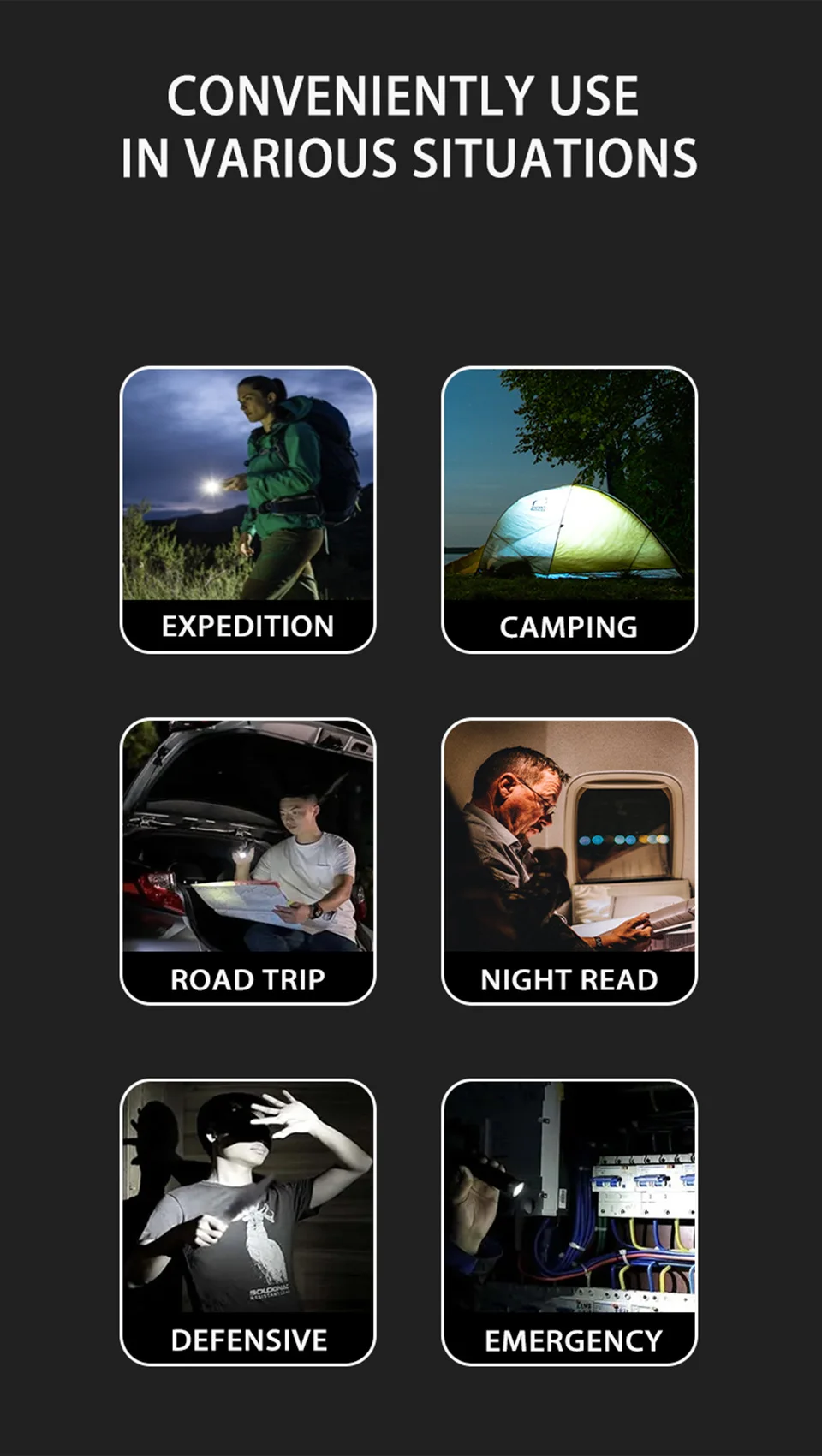 Description Picture 3 of itemHigh Power Spotlight Long Range LED Flashlight  Built In 18650 Battery Type-C Charging Lantern Tactical Torch for Fishing