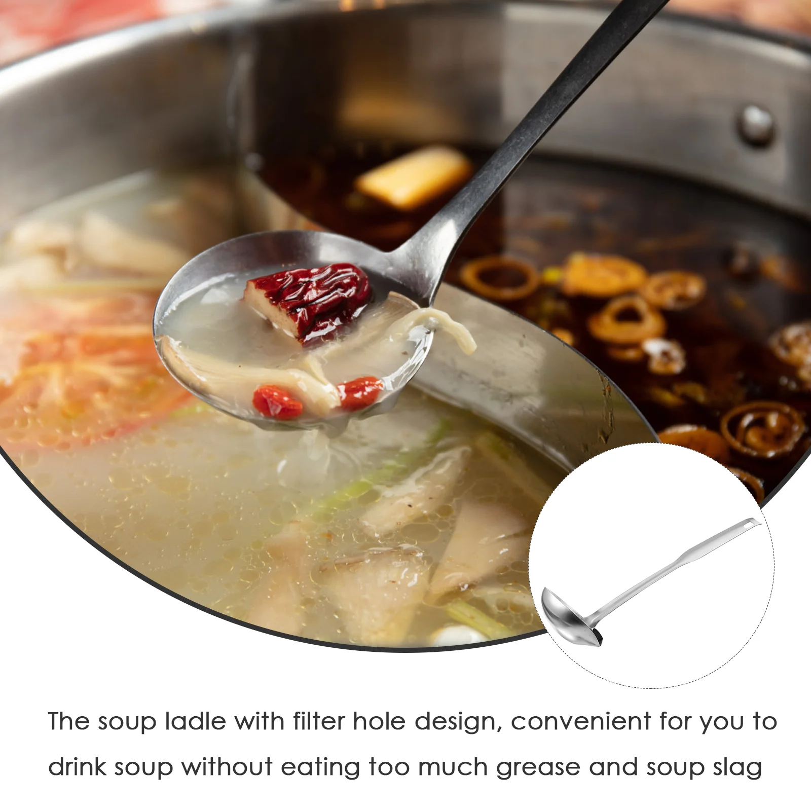 Separate Grease Spoon Ladle Oil Filter Soup Spoons Gold Fryer Kitchen Colander Stainless Steel