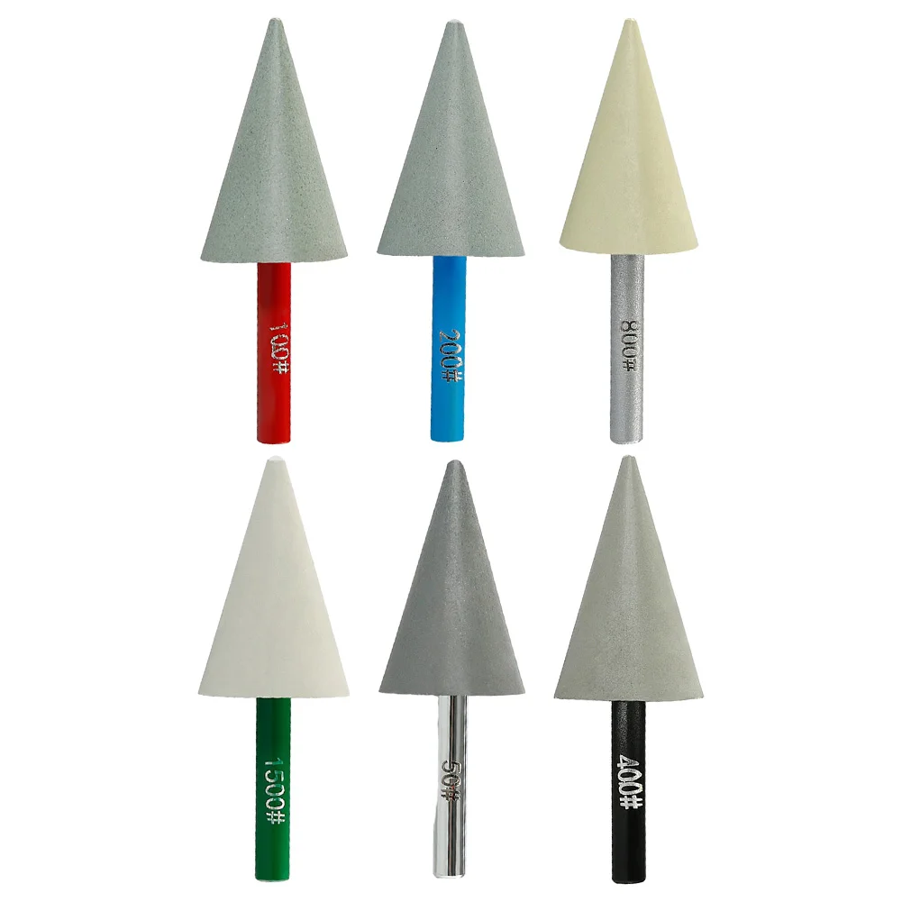 

1PC 6mm Shank Resin Diamond Conical Burr Grinding Head For Stone Carving Rotary For Burrs Heads Rotary Tool