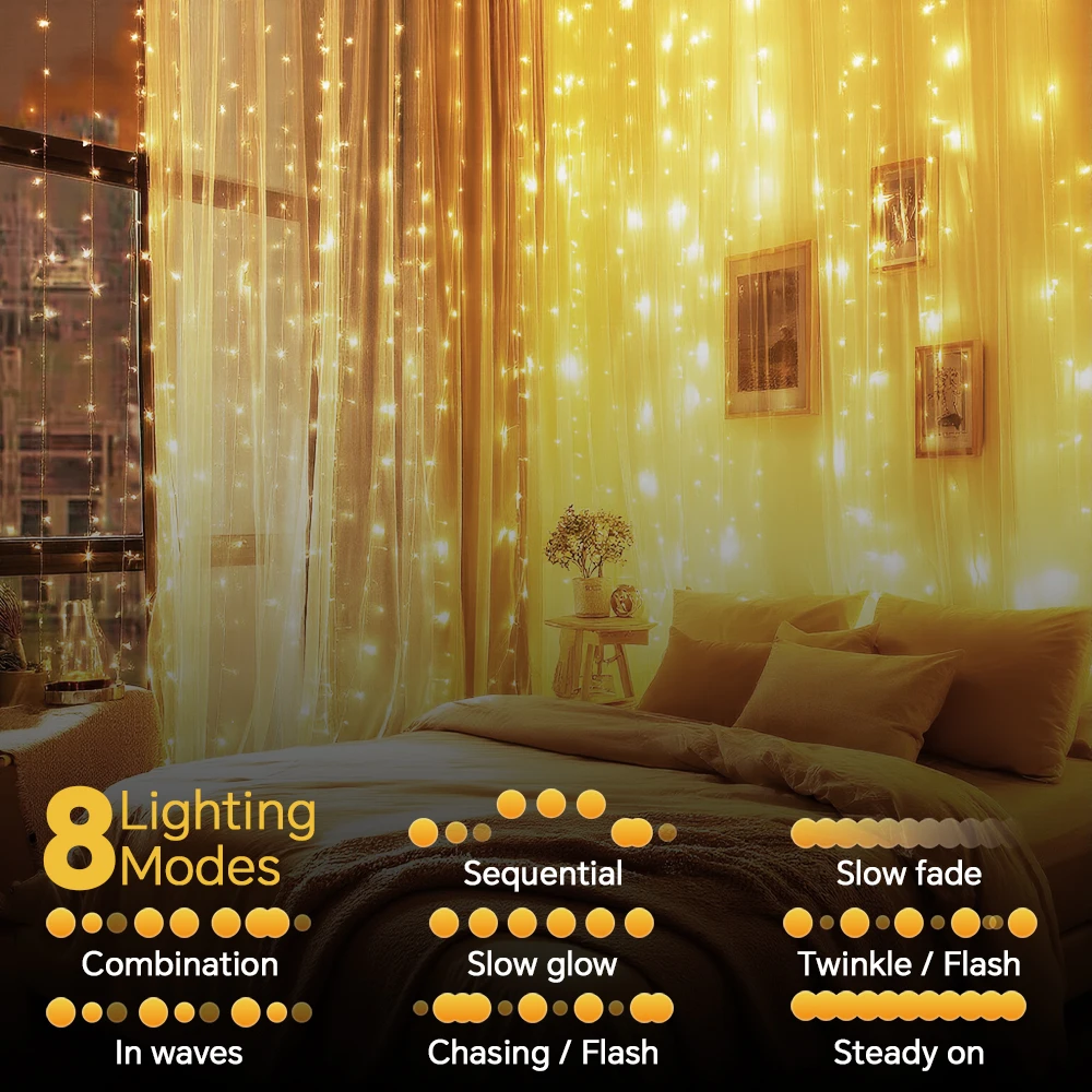 LED Fairy Lights with 8 Modes, Remote & Timer, USB Powered Waterproof String Light for Christmas, Bedroom and Party Decorations