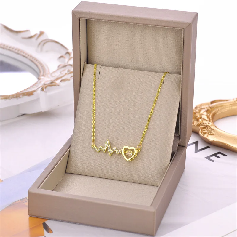 

Little Fresh ECG Love Pendant Titanium Steel Necklace Female Personality Light Luxury Lock Popular Design Jewelry