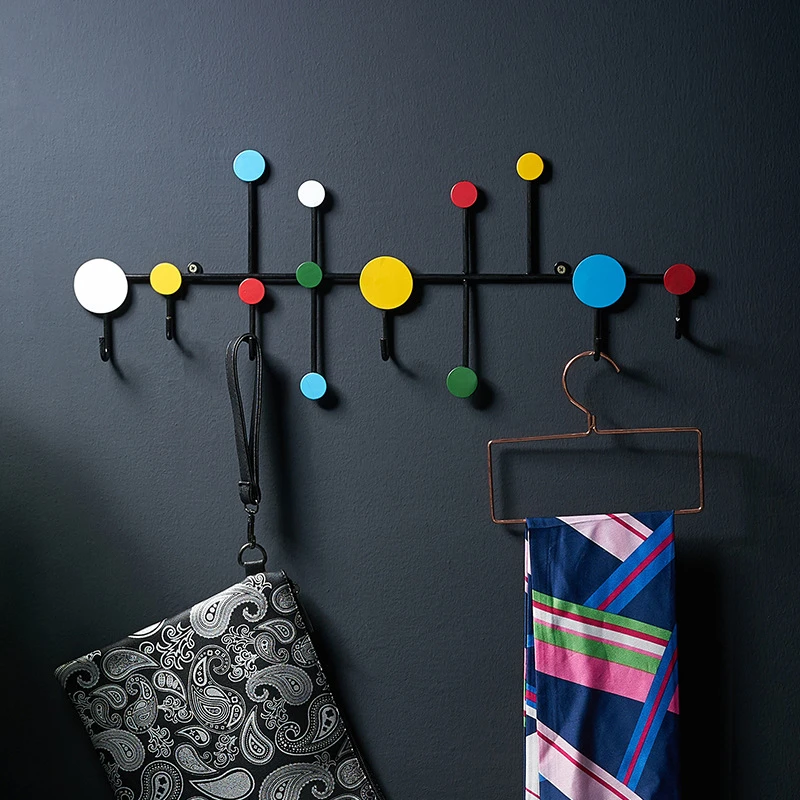 Place Saving Clothes Rack Portable Wall Mount Metal Clothes Rack Black Minimalist Living Room