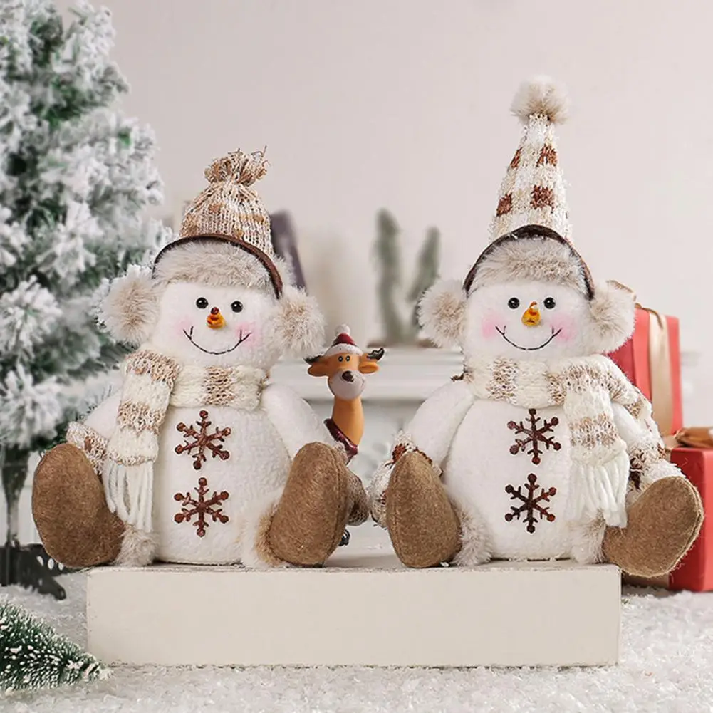 

Christmas Snowman Doll High Snowman Doll Soft Stuffed Snowman Doll Adorable Christmas Ornament Photo Prop for Kids Girls Holiday