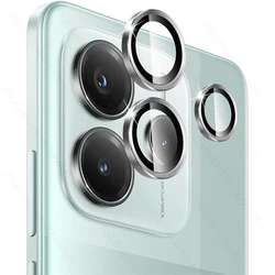 Premium Aluminum Alloy Camera Protector Case with Metal Ring Lens Glass for RedmiNote14 Pro 4G (Sliver-01)