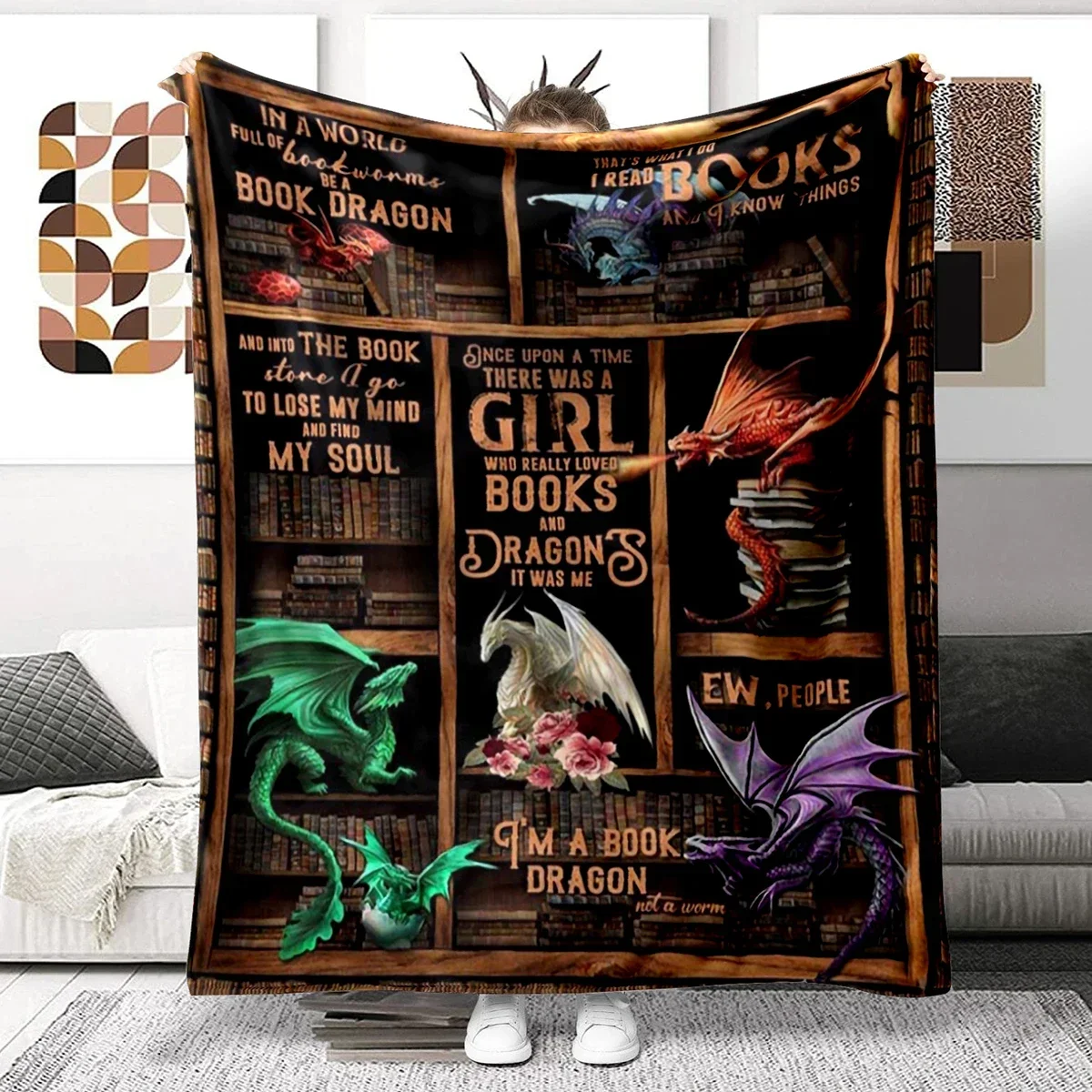 Animal Dragon Blanket Ultra Lightweight Soft Plush Flannel Throws Blanket for Sofa Bed Couch best Office Gifts  demogorgon 4