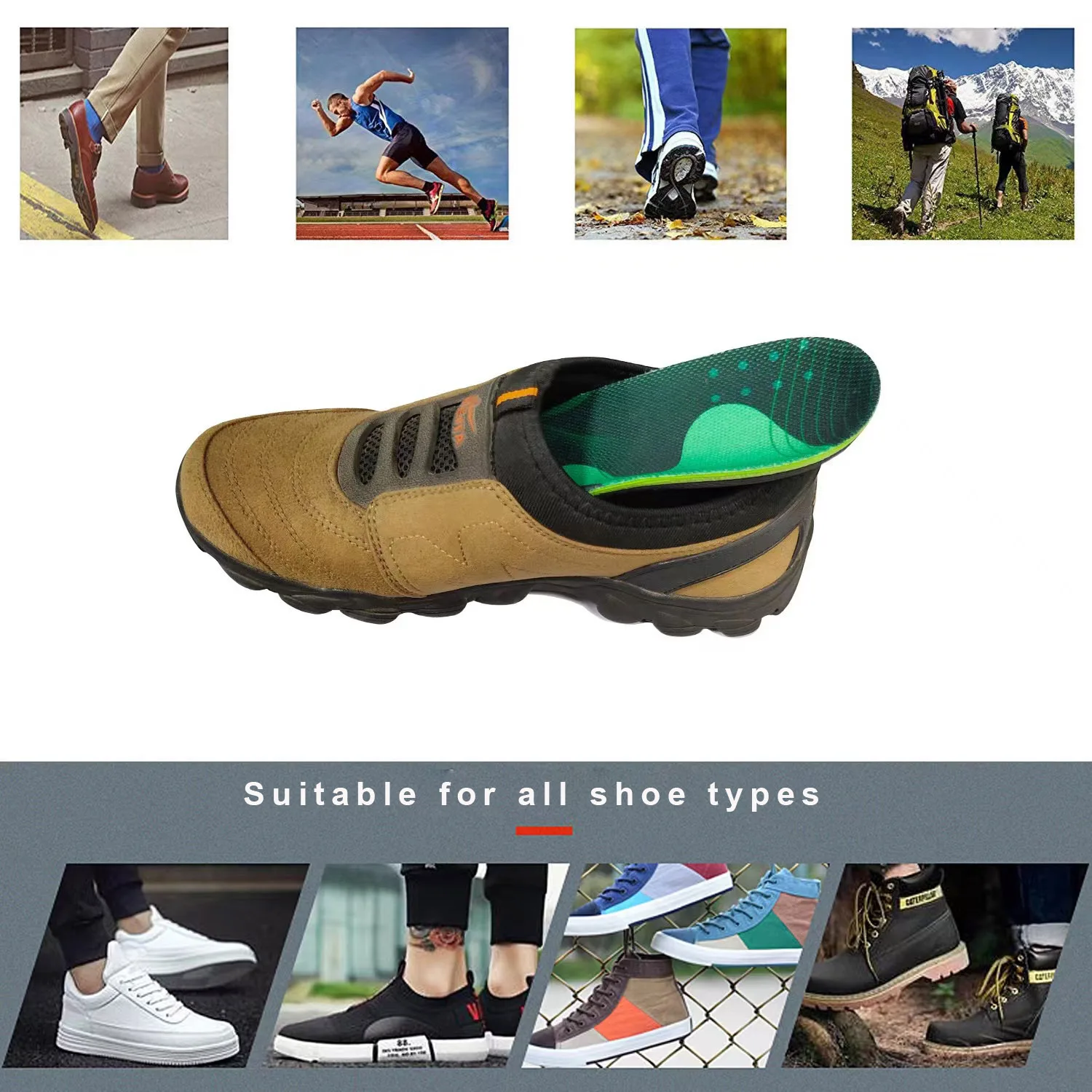 Orthotics Arch Support insole Pain relief orthotics Plantar Fasciitis Bone spur pain For Man Woman Shoe sport Insoles