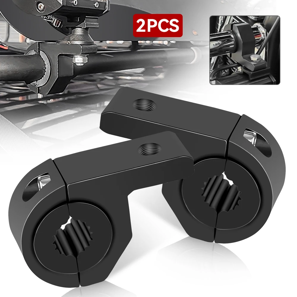 Staffe Di Montaggio Per Fari Moto - Supporto In Alluminio Con Inserti In Gomma Antivibrazione | Apertura 18-30mm Per ATV/UTV - Foto 4