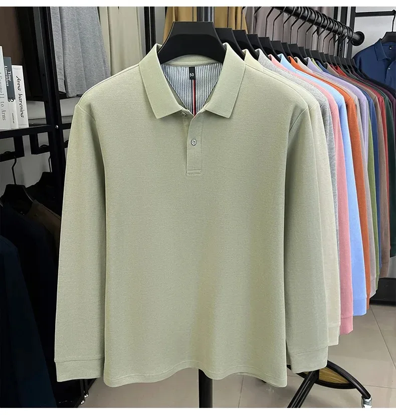Men’s long sleeve casual polo shirt for layering