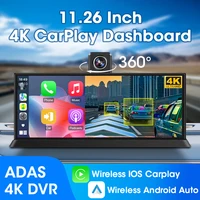 10/11.26″ 4K ADAS Car DVR 360° Rotate Dashcam 1080P Rear Camera Wireless Carplay&Android Auto Adas GPS Navigation Dual Recording