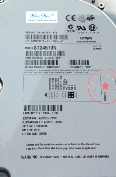 

Для ST34573N A3352-69003/60003 4G/4,2G 50-pin SCSI 950-3100