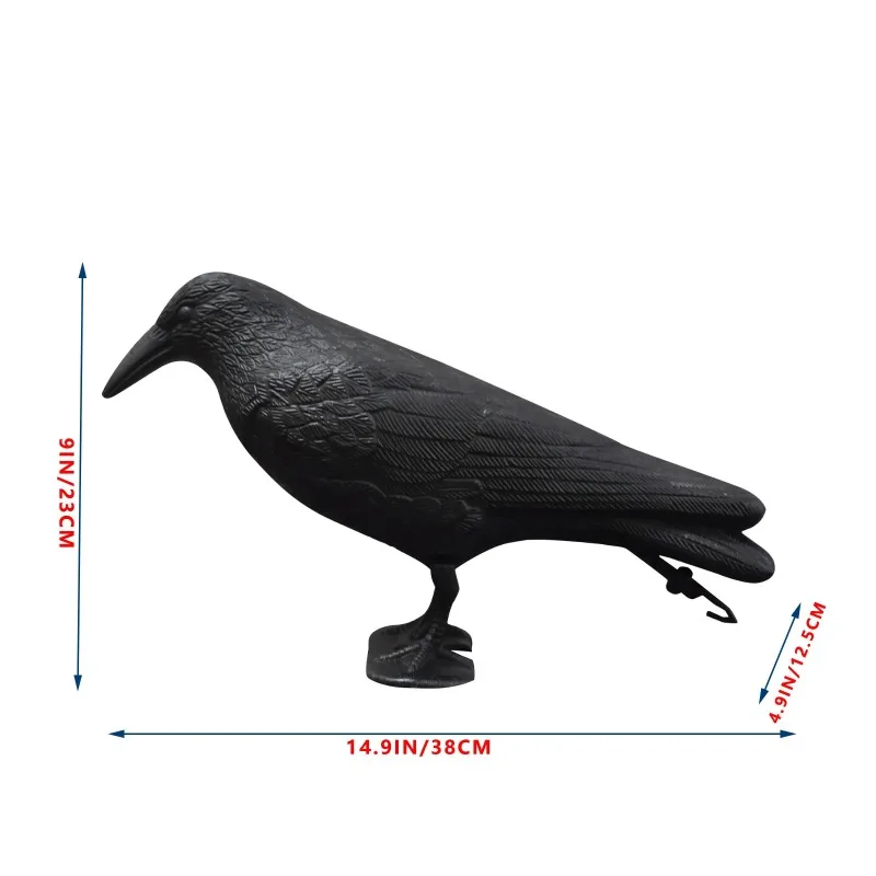 Hot Sale Creative Design Simulation Black Raven Bird Fuuny Halloween Party Decoration Terrifying Raven Prop Decor Supplies