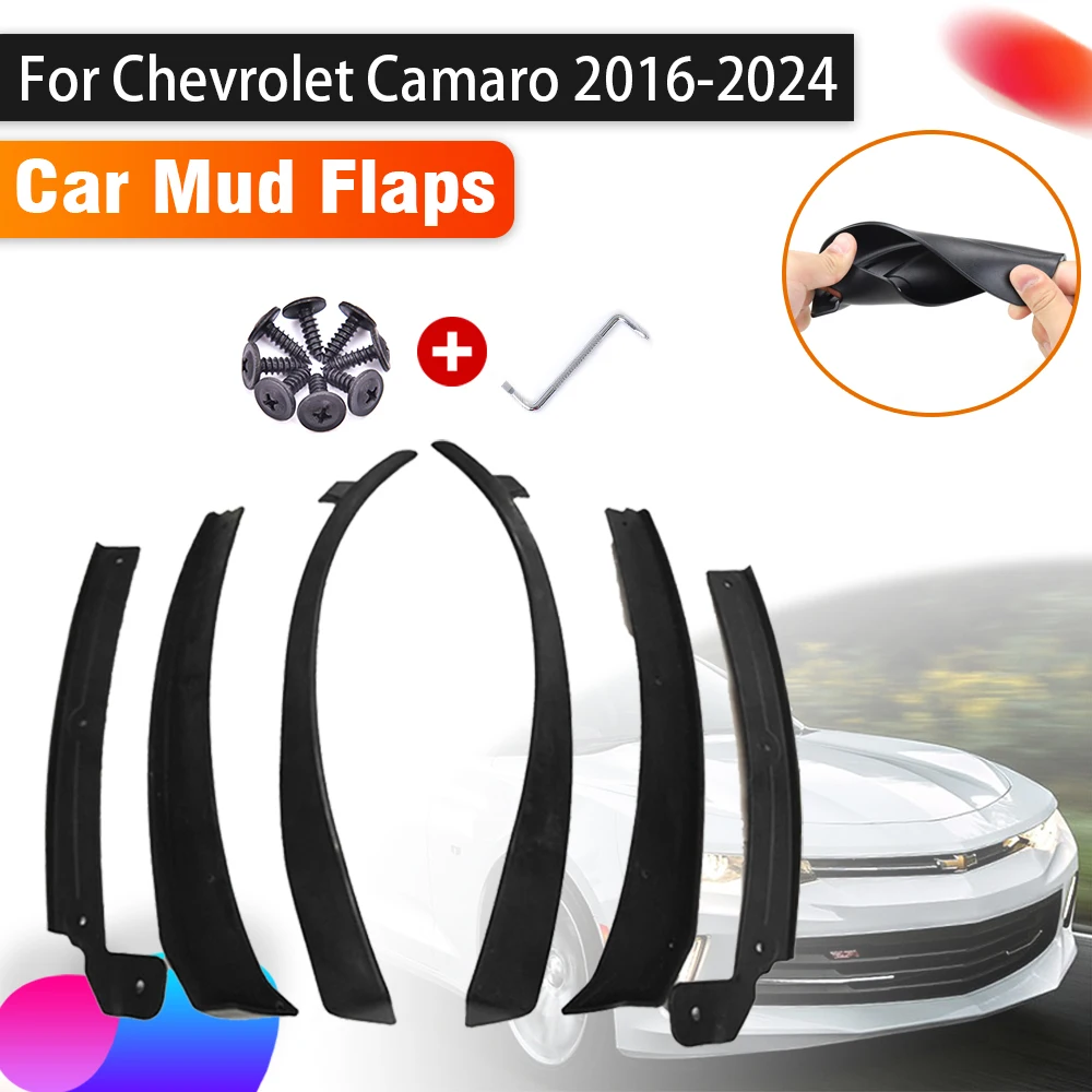 

Car Anti-splash Mudguards For Chevrolet Camaro Accessories 2016~2024 Auto Splash Guard Front Rear 4X Mud Flaps Car Accessories