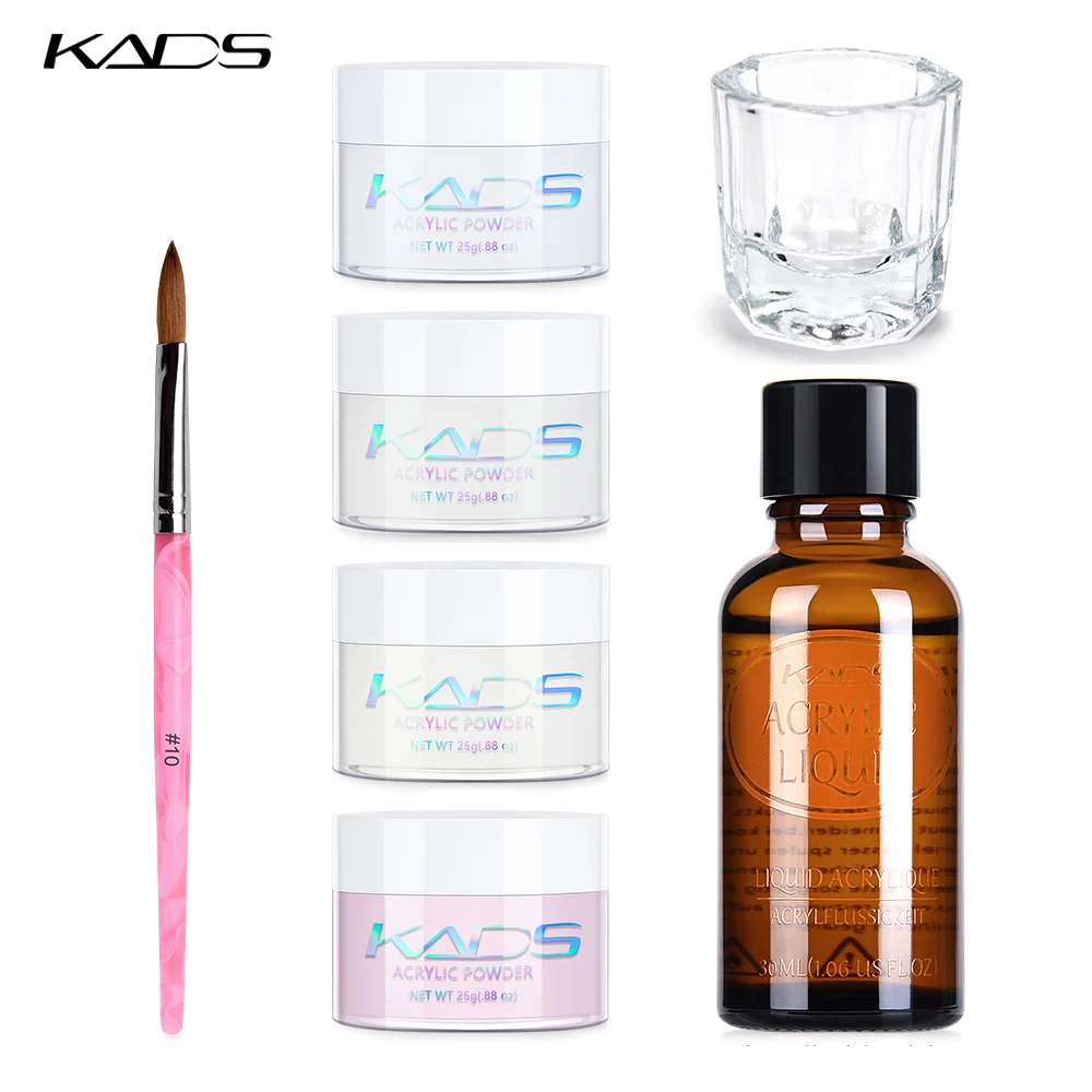 

KADS Acrylic Powder Set Nail Extension Manicure Tools Set Acrylic Liquid Nail Kit Nail UV Gel Polish White Carving Nail Power