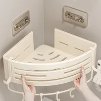 No Drill Bathroom 2-Layer Shelf Metal Rack Shampoo Holder Corner Shelf Toilet Shelf Without Drilling Bathroom Accessories For WC 1