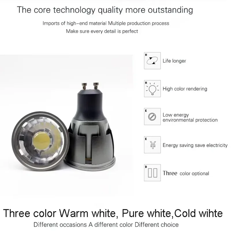 1-10X New arrivel GU10 COB dimmable 6W 9W 12W 12V 85~265V GU10 LED Bulbs Spotlight Sa69388f754da4ceb9004501f821b88ect