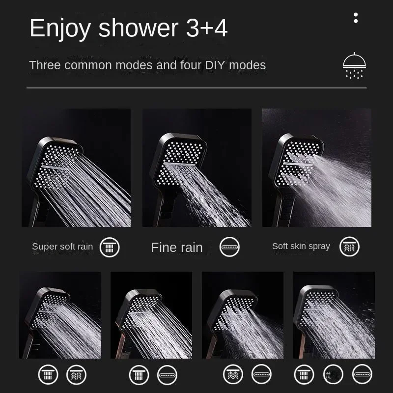 Seven-speed Adjustable Shower Head Pressurized Sprinkler Head Shower Handheld Filter Bathroom Accessory shower head,filter shower head