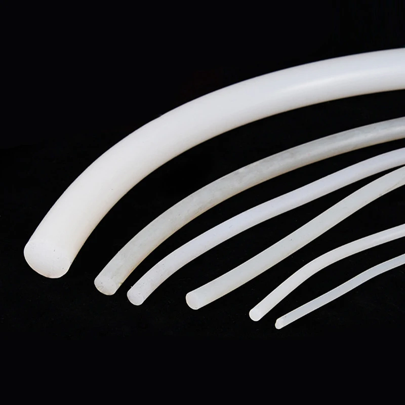 High-Temperature Waterproof Silicone Cord - White Rubber Trim Seal Strips, 1-16mm Diameter