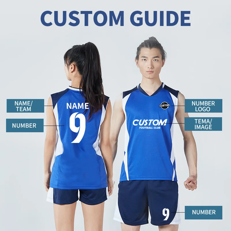 Mens Volleyball Uniform Team Volleyball Shorts Women Training Suit Jerseys Kits Unisex