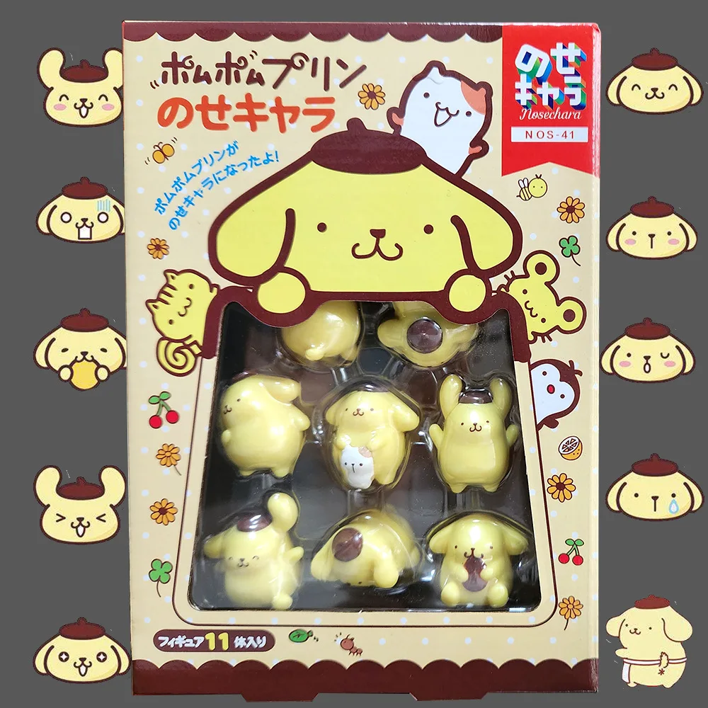 

11Pcs/Set Sanrio Cartoon Cute Pompompurin Stacking Ornaments Kawaii Toys Anime Action Figure Model Toys for Girls Birthday Gift