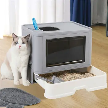 Foldable Enclosed Cat Litter Box 1