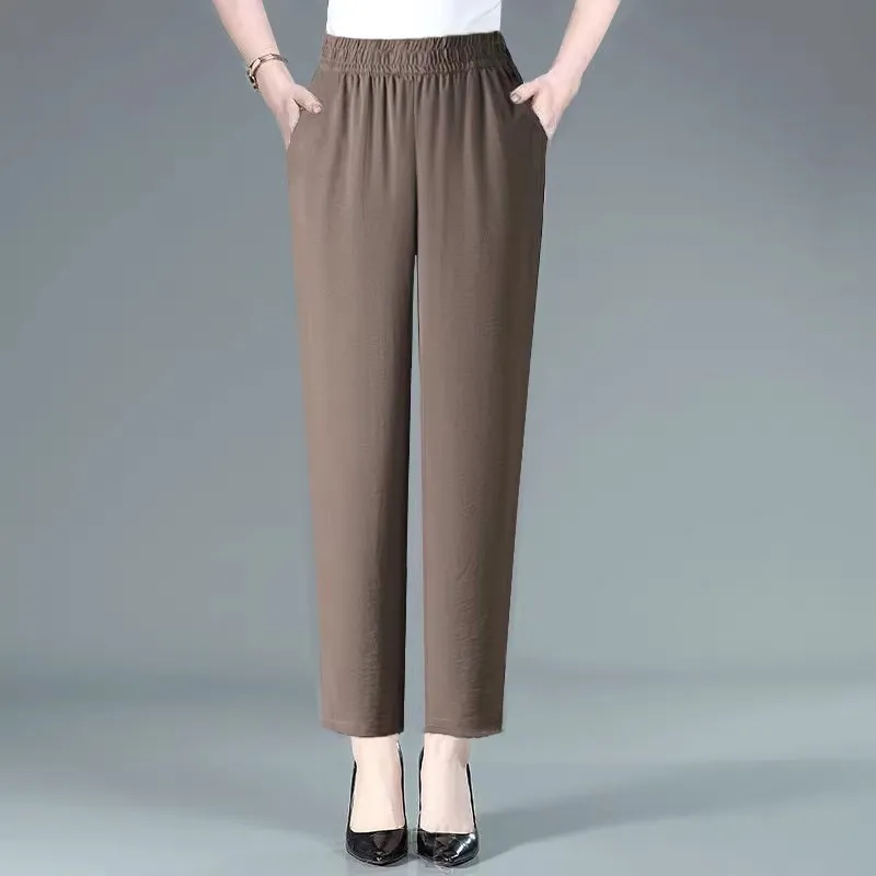 Ice silk crepe harem mocha