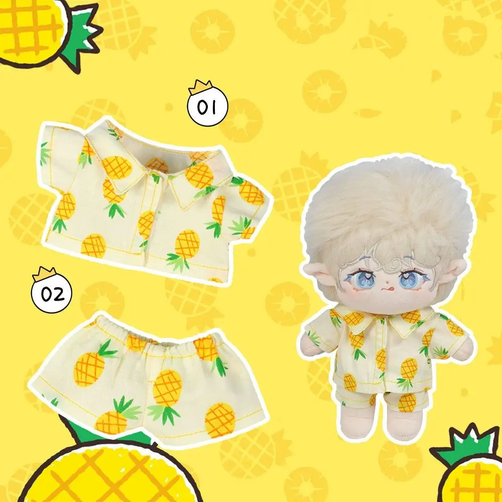 20cm Doll Fruit Beach Pajamas Fashion Doll Mini Sleep Wear Overall Clothes For Stuffed Cotton Dolls Toys Accessories Idol Doll
