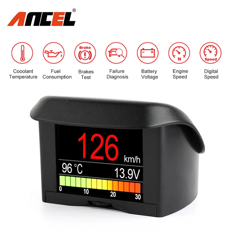 Ancel A202 Automobile On-board Computer Car Digital OBD 2 Computer Display Speed Fuel Consumption Temperature Gauge OBD2 Scanner best automotive engine analyzer