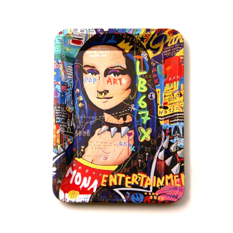 Rolling Tray Tobacco Cigarette Paper Trays Smoking Accessories Grinder Storage Metal TinPlate Customize 7.1X4.7in Plate 6