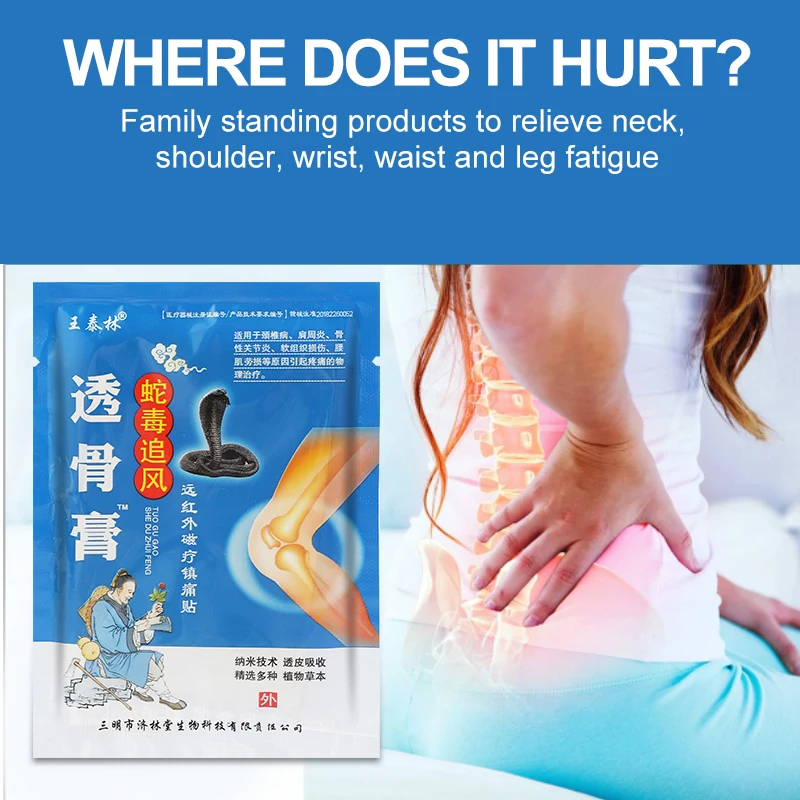 Snake Venom Pain Relief Patch 24Pcs for Lumbar Rheumatoid Arthritis Sciatica Cervical Joint Muscle Knee pain relief patch